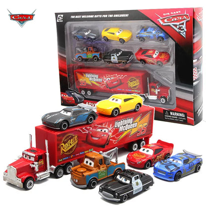 Pixar Car 3 Lightning McQueen Jackson Storm Mack Truck 7 PCS/Set